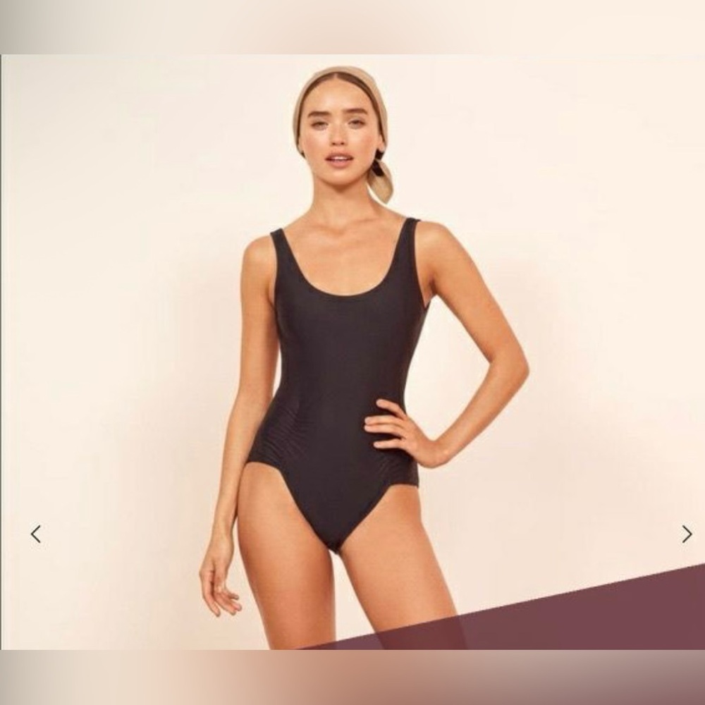 NWT! Reformation Topanga Black Cheeky One-Piece Swimsuit, Size XL